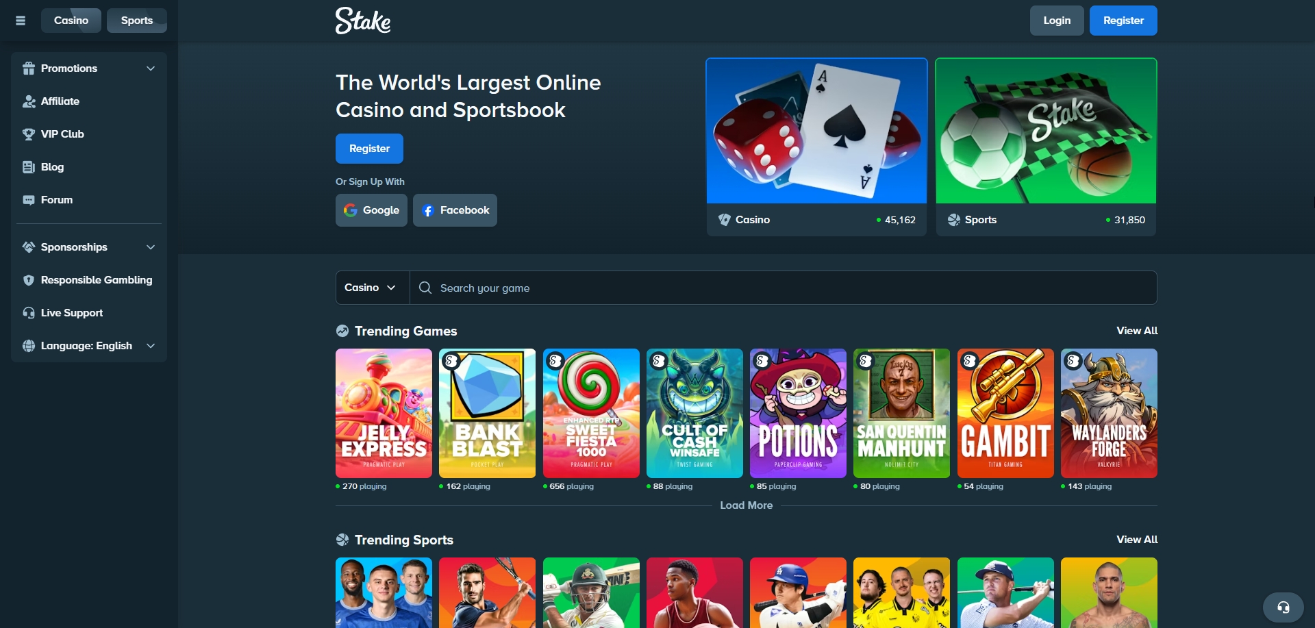 Aperçu du casino stake
