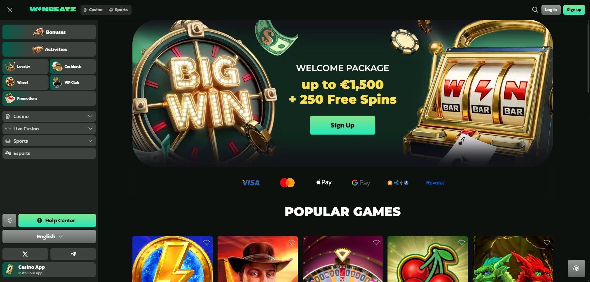 Aperçu du casino winbeatz